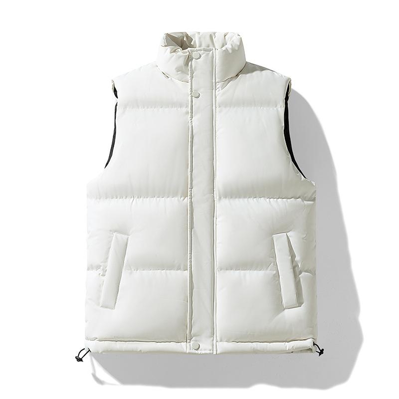 Vest Men's Solid Color Stand-up Collar Thickened Down Padded Jacket Winter Vest Sleeveless Men's Vest