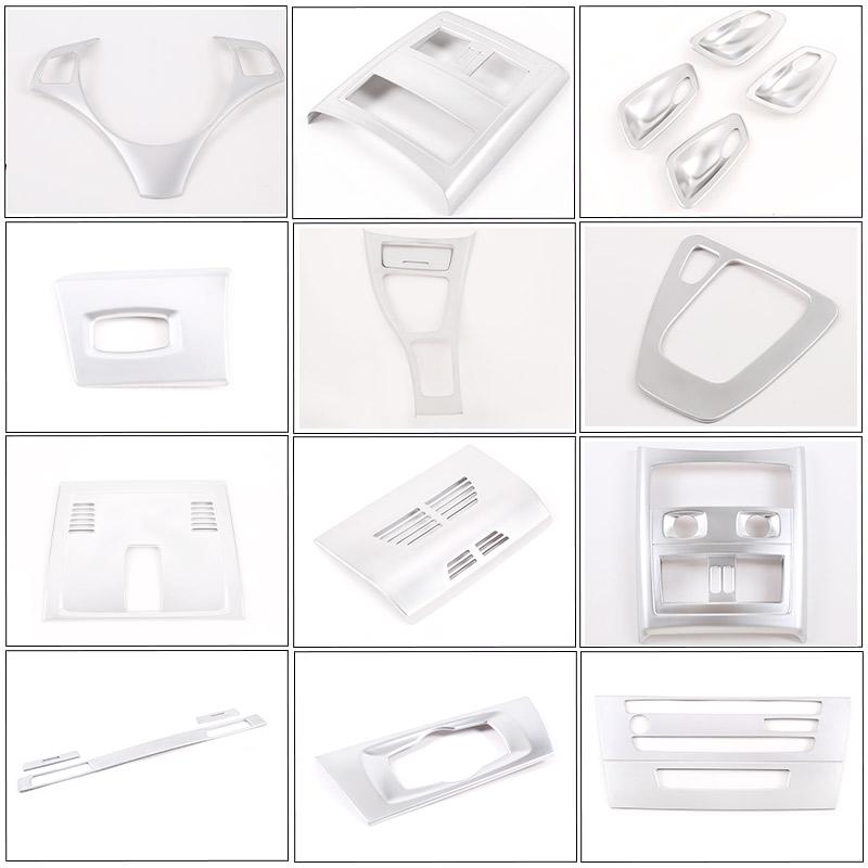 ABS Silver For BMW 3 Series E90 2005-2012 Car Interior Decoration Cover Stickers Dashboard Console Gear Shift Door Handle Trim