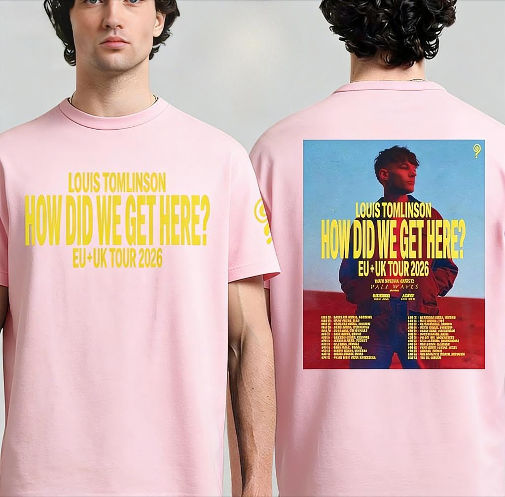 2026 Tour Dates for The Retro Concert Pattern T-Style Louis Tomlinson's _How We Got Here_ From _O and Y Tour Concerts_ -