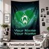 Wall Hanging Tapestry With Custom Name & Text, Werder Bremen FC Decorative Tapestry For Bedroom