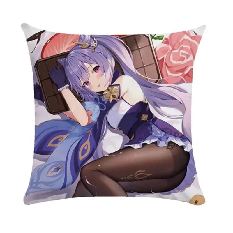 40/45/50cm Genshin Pillowcases Dormitory Sofa Bedside Cushion Cover Cartoon Anime Home Decor Throw Pillow Case