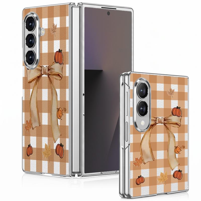 Pumpkin Lantern Ghost Halloween Case For Samsung Galaxy Z Fold 8 Ultra 7 6 5 4 Z Fold8 Fold7 Fold6 Fold5 Luxury Plating Leather Skin Phone Cover
