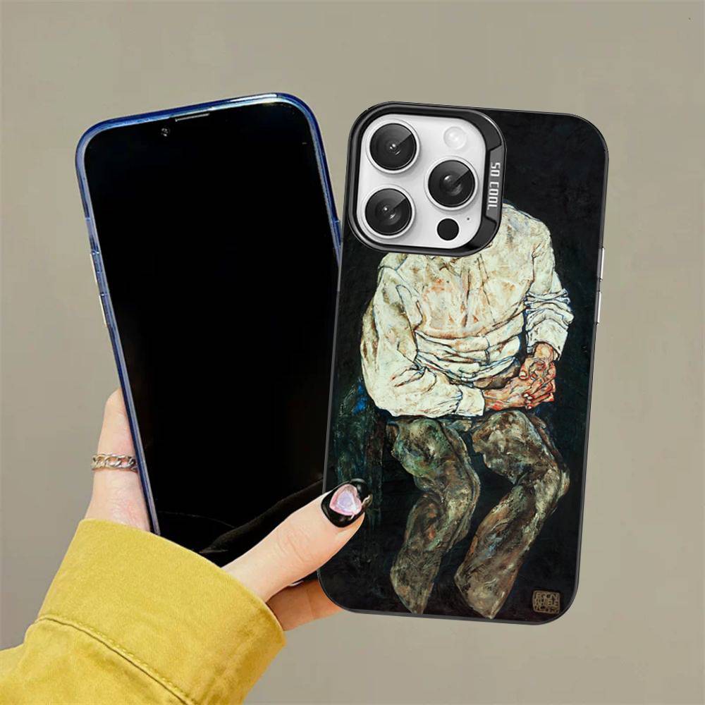 

Art Egon Schiele Funny Phone Case Color Silver Shell For LPhone 17 16 16e 15 14 13 12 11 Pro Max Plus iPhone 14
