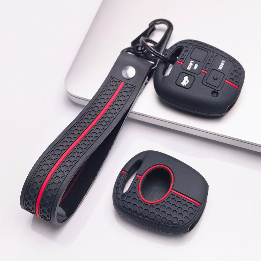 Silikonnyckelring med matchande handledsrem Passar för Toyota Camry Corolla RAV4 Highlander Matrix Sequoia Sienna, Passar Toyota Camry Corolla RAV4