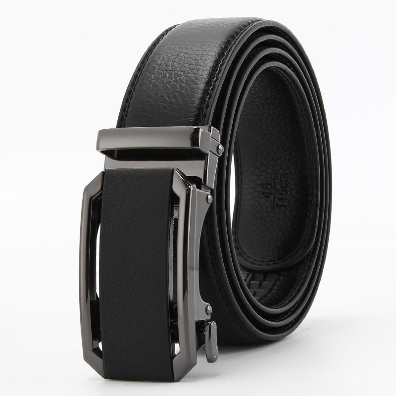 Frosted Automatic Buckle Edge Scratch-Resistant Microfiber Imitation Cowhide Belt, Business And Leisure Men'S Trendy Belt