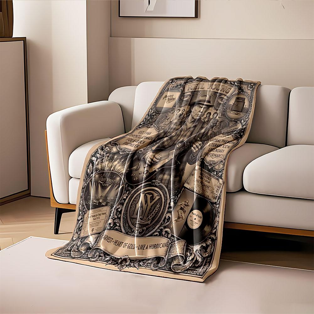 Neil Young Vintage Blanket for all seasons blanket lunch break throw gift