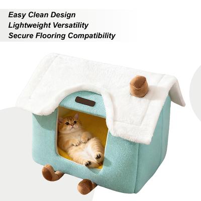 Cat Cave Enclosed Non-Slip Cute Winter House Warm Cave Pet Beds For Cats For Kitten Puppy Pet Indoor Bedroom Living Room Balcony