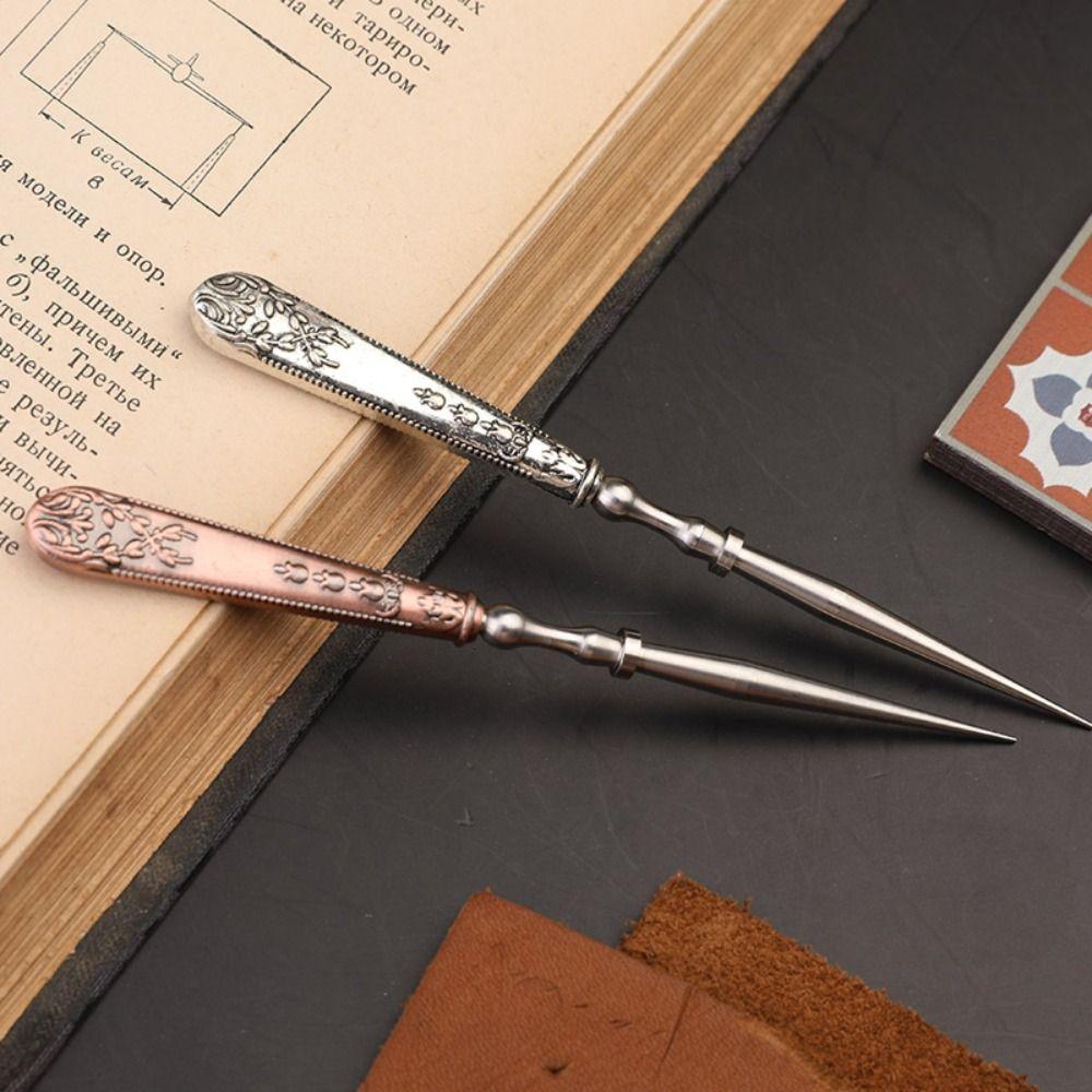 Metal Leather Punch Hole Awl Hand Stitch Hole Punching Stitching New Vintage Sewing Awl  Embroidery
