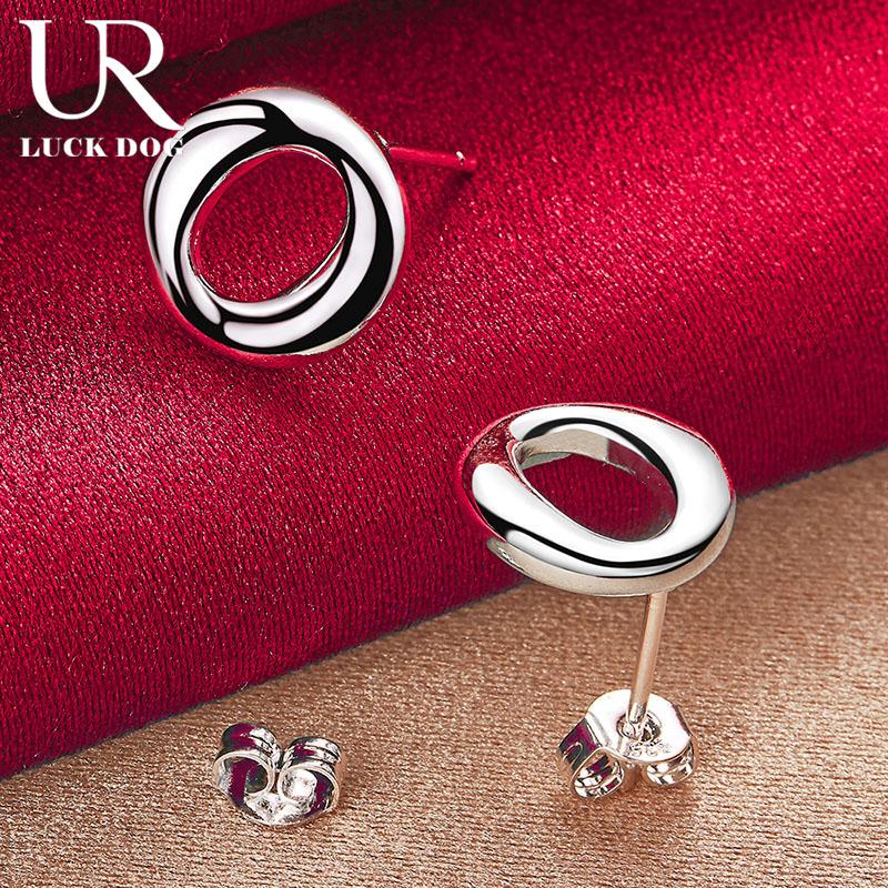 925 Sterling sølv runde piercing øredobber Fasjonable bryllup smykker