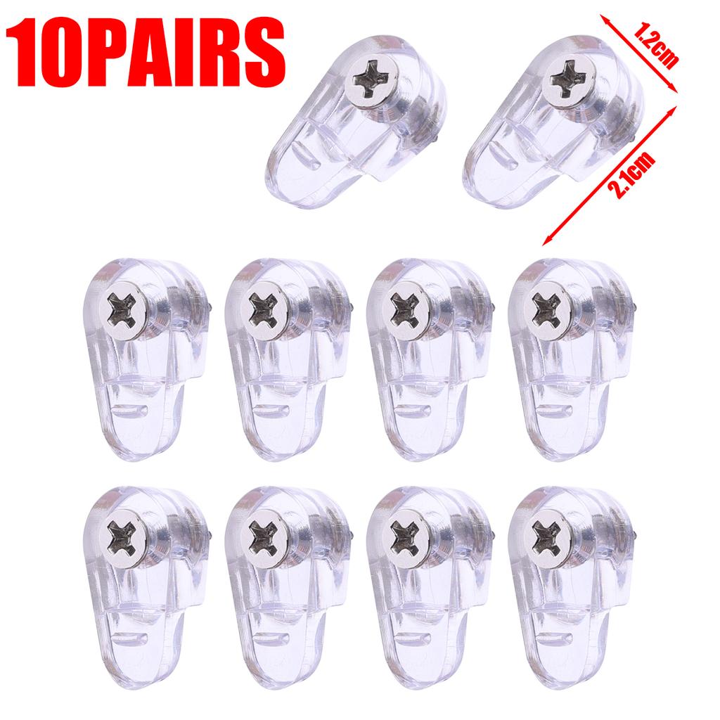 10-200Pcs Glass Retainer Clips Kit with Screws for Fixing Glass Cabinet Doors Windows Home Improvement Hanging Hardware Tools