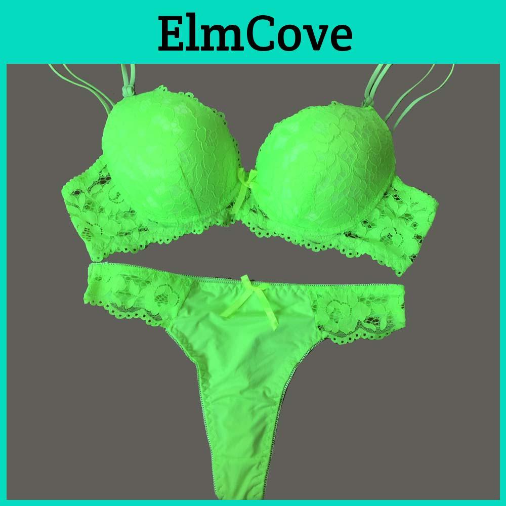 Set Lace Bra Push Thong Up Underwear Set Women Panties Hollow Lace Intimates Bras And Panty Set