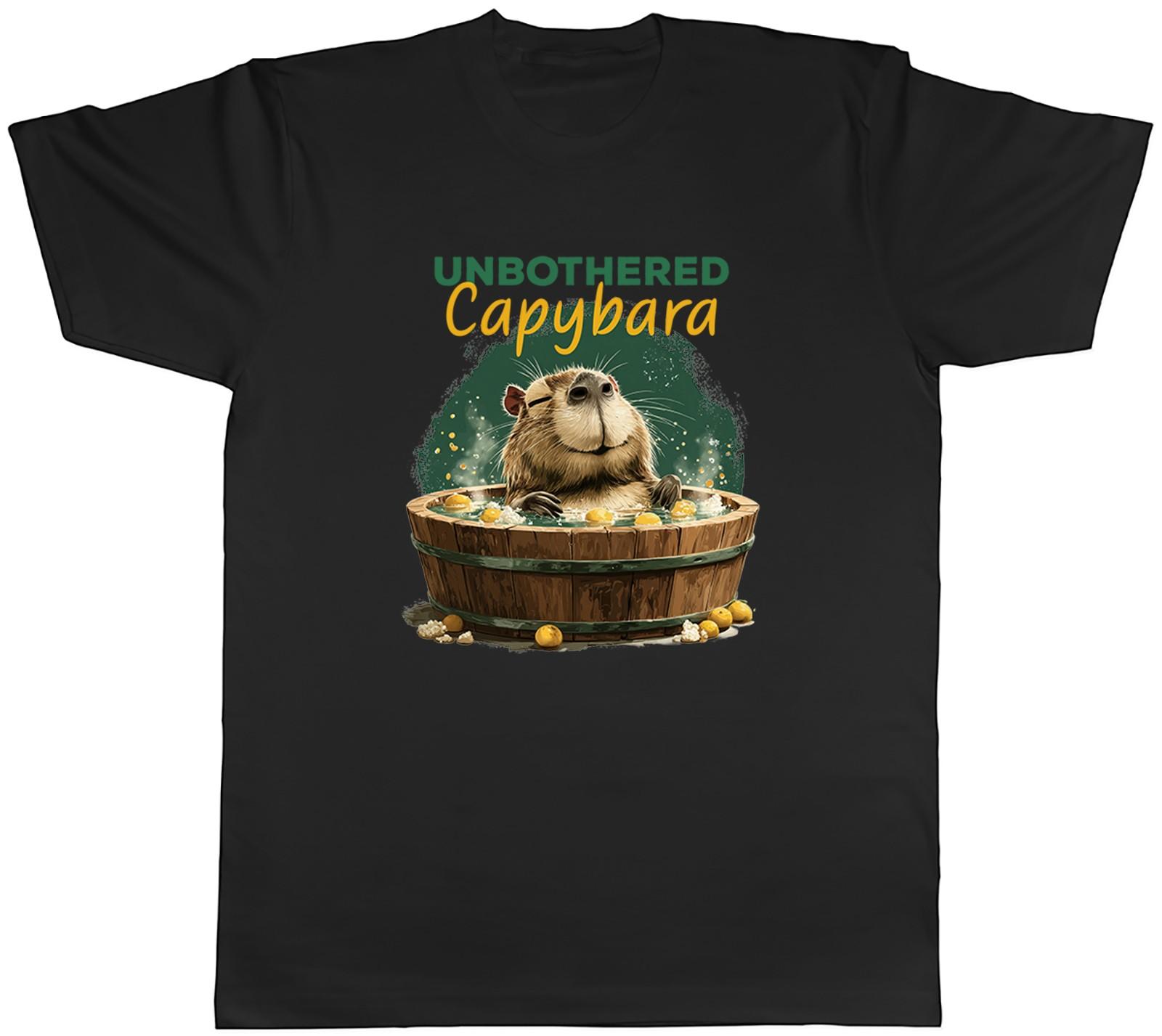 Unbothered Capybara Funny Mens T-Shirt Tee Gift Top S