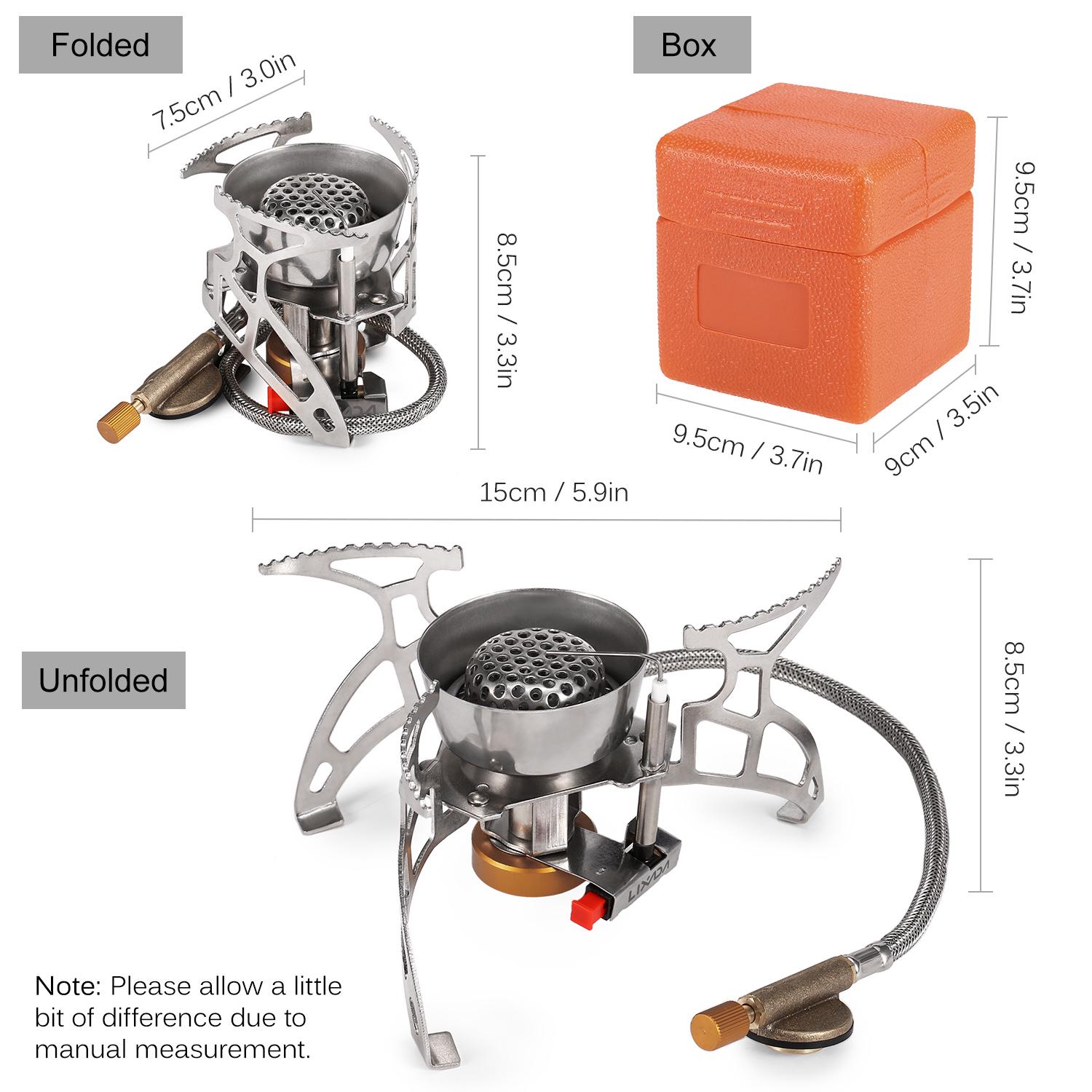 Lixada складная газовая плита для кемпинга ветрозащитная с пьезоэлектрическим зажиганием — фото 8