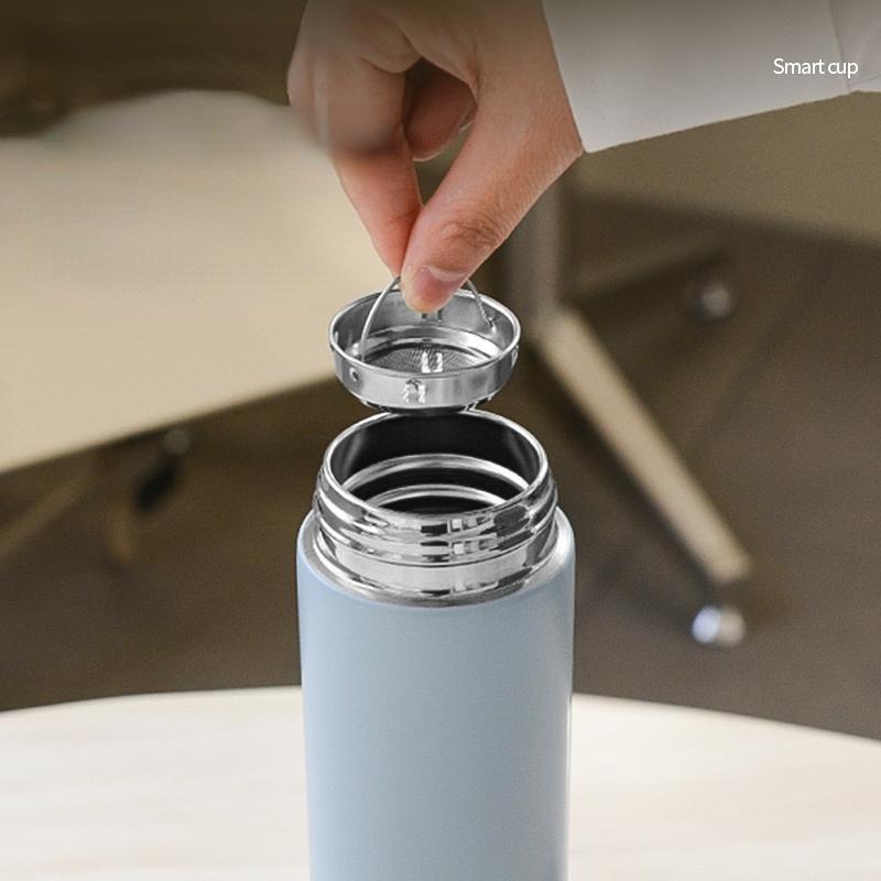 Large Capacity Intelligence Thermos Cup 500ml Vacuum Flasks Portable Stainless Steel Thermos Cup Water Bottle Travel Tea Mug Office Thermos Cup