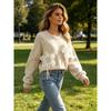 Women S Loose Knit Pullover Sweater In European American Style