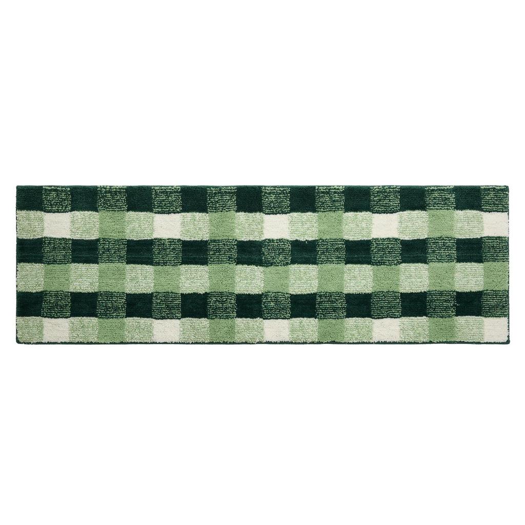 Thickened Checkered Flocked Carpet: Quick-Dry, Anti-Slip Mat for Bedroom and Bathroom