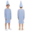 Boys Striped Soft Pajama Set Long Sleeve Loose Sleep Robe Nightgown with Adjustable Sleeping Cap Homewear for Christmas Xmas