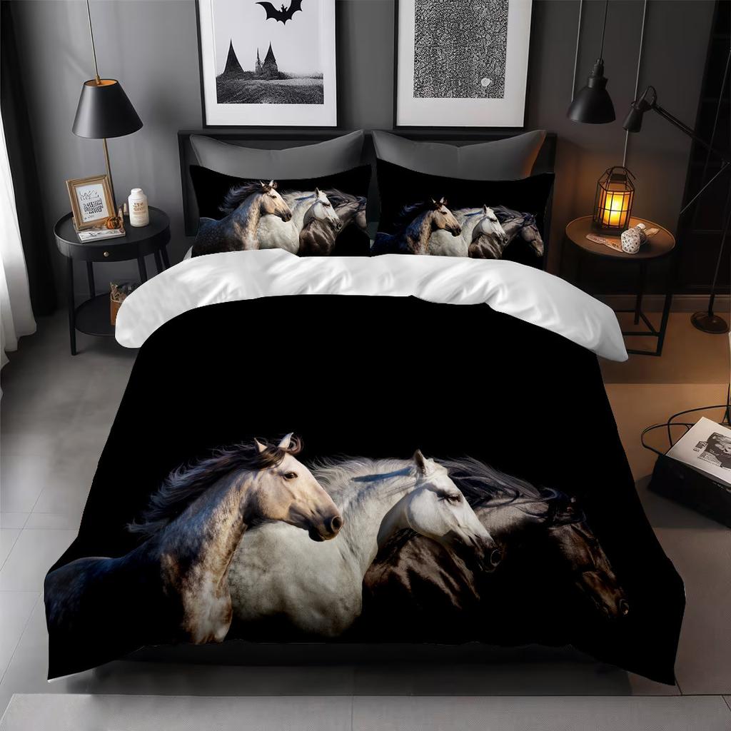 Dreiteiliges Tiger-Bettbezug 3D Digitaldruck Bettwäsche-Set