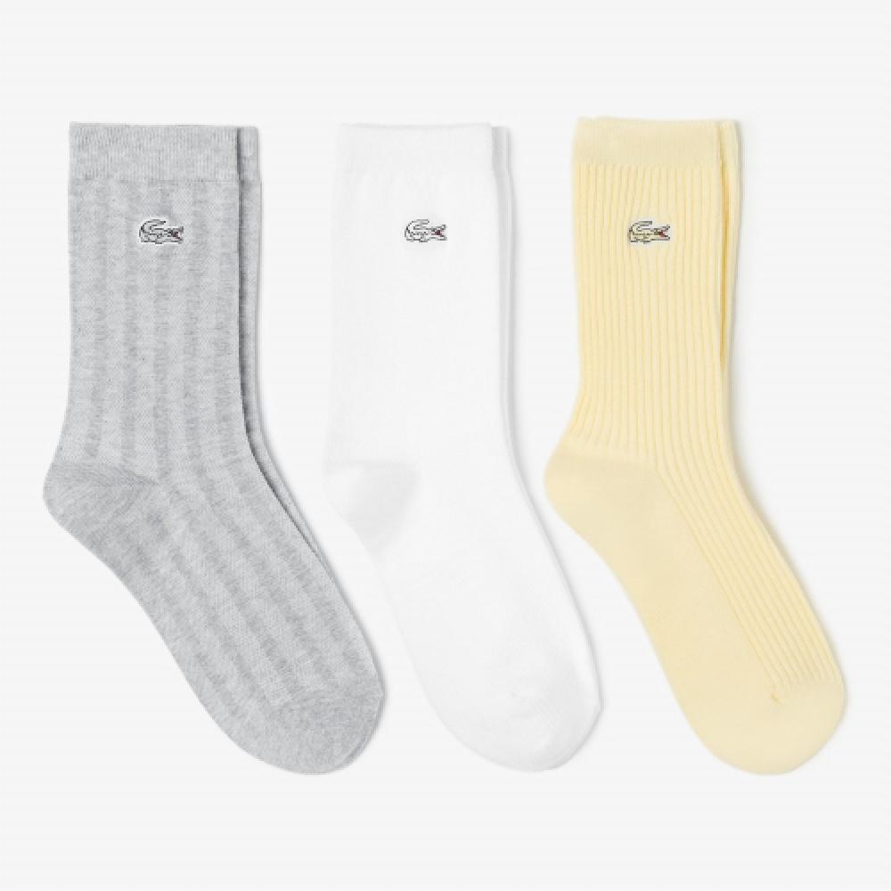 

LACOSTE Женские носки тройной комплект [белые]