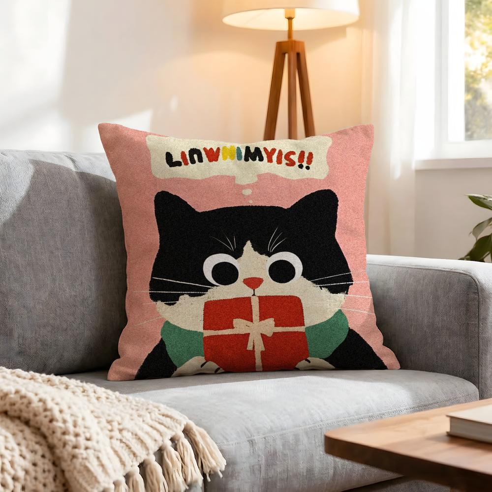 Cartoon Cartoon Cat Cushion Cover 1Pcs Decorative Covers Soft Cushion Case For Sofa Couch Decor 40X40 45X45 Pillowcases