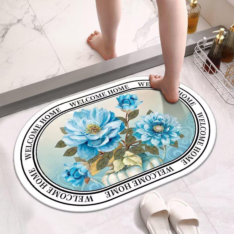 Mata podłogowa do łazienki z ziemi okrzemkowej, toaleta, drzwi do toalety super chłonna szybkoschnąca podkładka pod stopy, dywan antypoślizgowy i zapobiegający upadkom