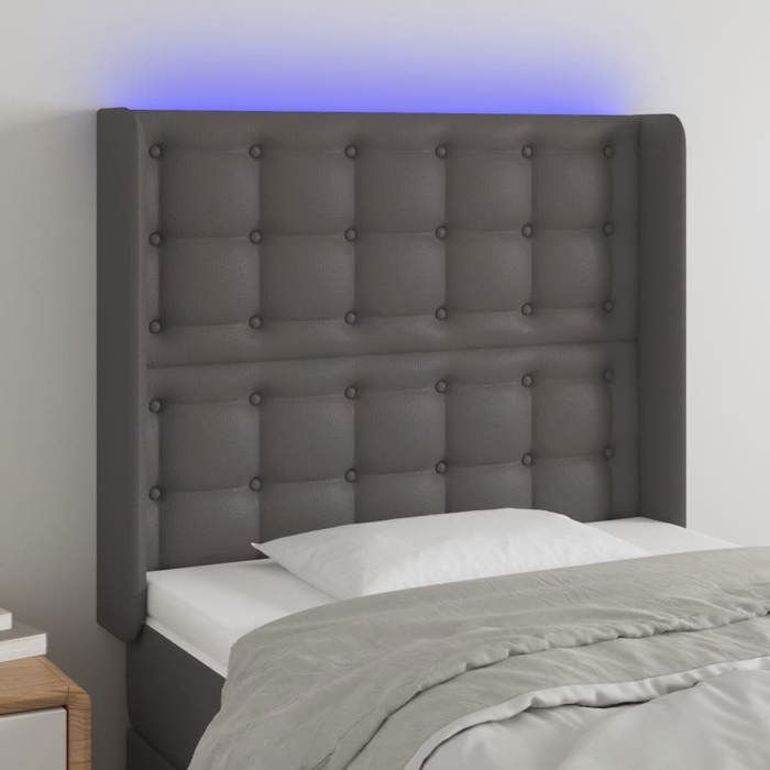 VidaXL LED Headboard Bedroom Furniture Single Bed Accessory Headboard Interior Grey 3124124