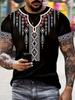 Retro Pattern 3D Printed Men's T-shirt Short Sleeved Slim Fit Spring Fashion