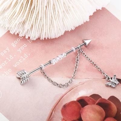 Gift Party Jewelry Industrial Barbell Earring Ear Bone Stud Cartilage Stud Earrings Long Ear Stud