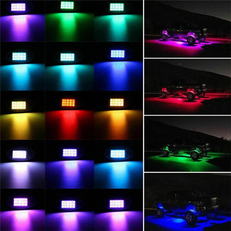 Hochwertige 8-LED-RGB-Rock-Lights mit APP-Steuerung für Jeep Off-Road Truck UTV ATV Unterboden-Radbeleuchtung Auto-LED-Chassis-Streifen