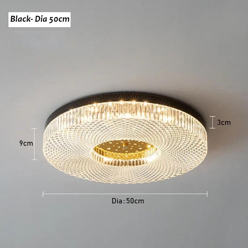 Luxury Bedroom Ceiling Light Indoor Circular Wall Lamp Acrylic Crystal Decorative Lighting Tricolor Dimming Lamp for Living Room