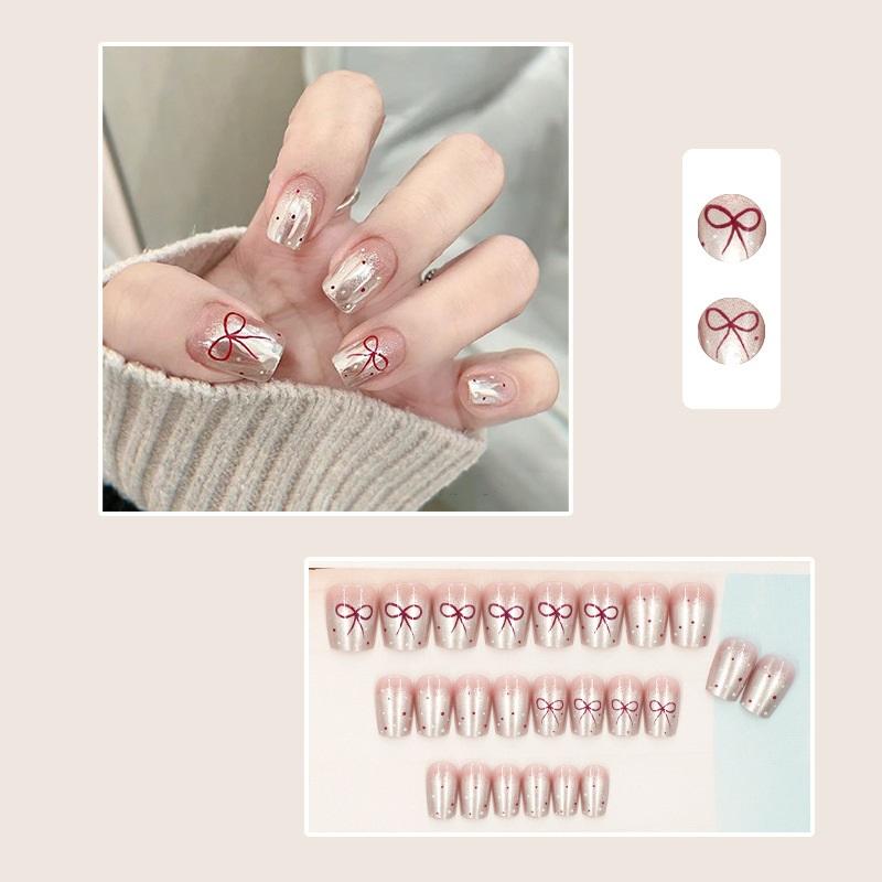 

24 шт. съемные накладные ногти в стиле балерины, носимые накладные ногти, полное покрытие, длинные кончики ногтей, маникюрный инструмент, пресс на ногтях