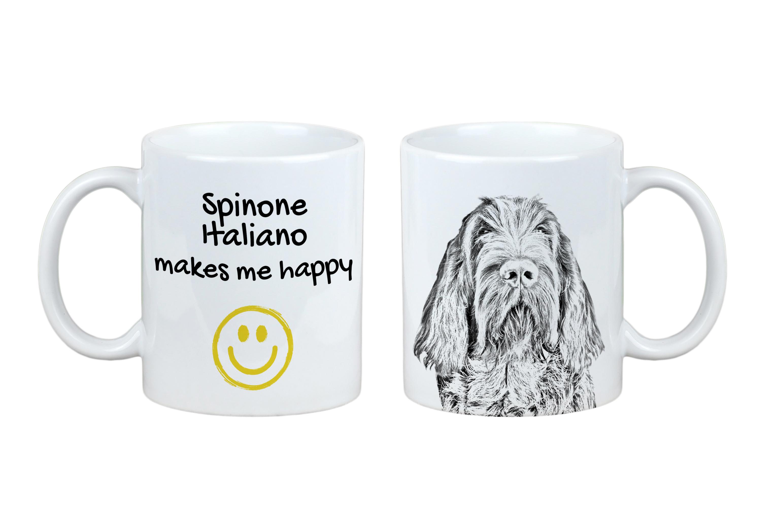 

Italian Spinone, Spinone Italiano, Bracco Spinoso - cup with a dog, cheerful cup for a dog lover, personalized gift from the Art-Dog brand білий