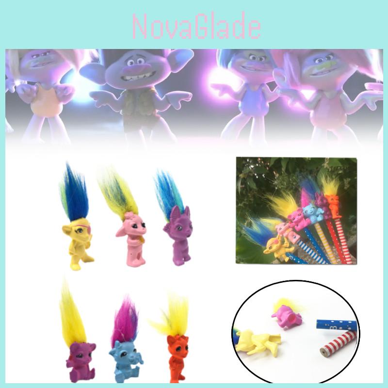 Adorable Cartoon Plastic Troll Doll With Colorful Hair Vintage Collectible Toy