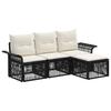 Garden Sofa Set 4 Pcs Black Poly Rattan