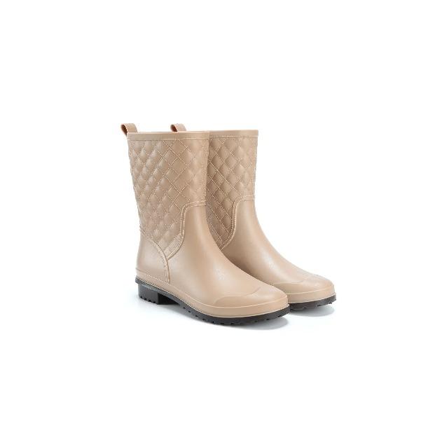 Women Rain Boots Fashion Non-Slip Women Boots Plaid Casual Rubber Shoes Comfor Wear-resistant Women's Waterproof Shoes