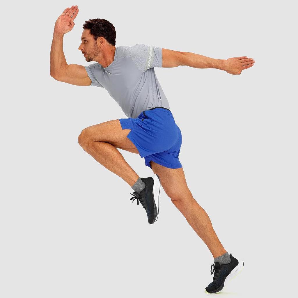 2025 Schnelltrocknende Herren-Laufshorts mit Reißverschlusstaschen für Fitnessstudio, Sport und Strand