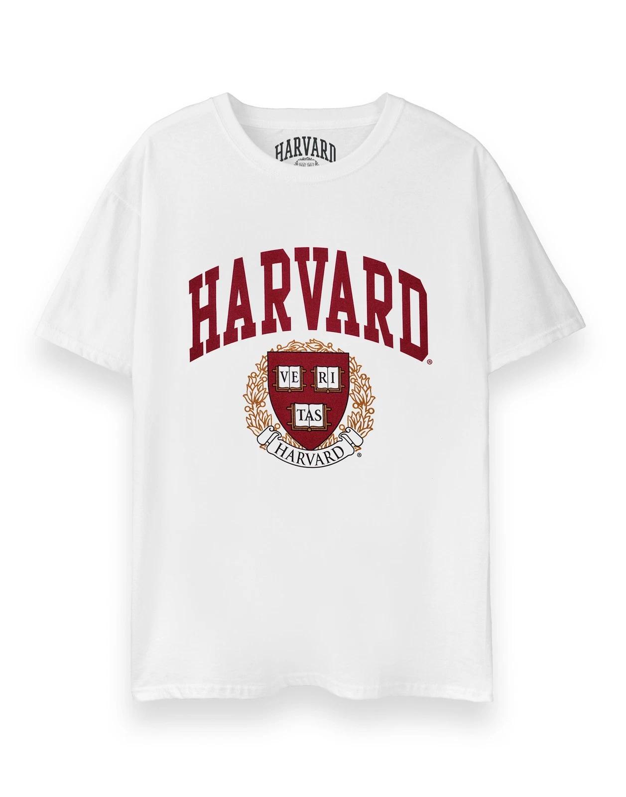 Harvard White Crest Logo Short Sleeved T-Shirt Unisex S