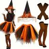 Halloween Party Festive Witch Hat Striped Stockings Trouser Set Hat Set