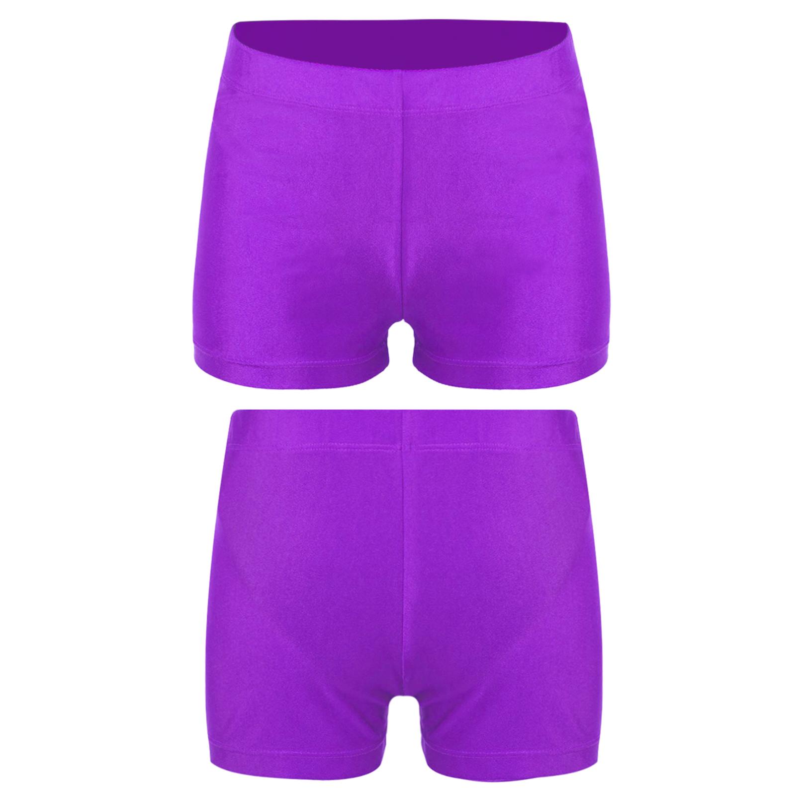 Ranrann Jongens Slim Fit Training Hot Shorts Elastische tailleband Gymnastiek Dans Running Shorts Bodems 7-8 Years paars