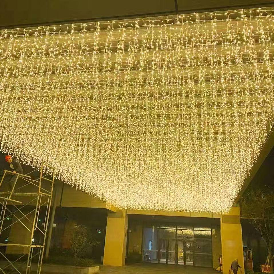 Outdoor Waterproof Starry Sky LED Icicle Curtain Lights for Festive Decoration