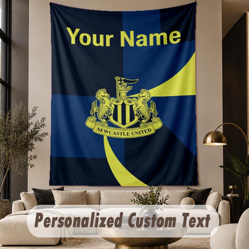 Custom Text Tapestry Newcastle United FC Print Wall Tapestry Indoor Living Room Wall Decor