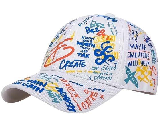 

Cap for boys and graffiti hat [sproutsy] kids, girls, flashy, cute, (white) белый