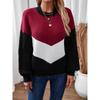 Women's Autumn and Winter Knitwear Contrasting European and American Twist Pullover Sweater