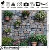 2D Potted Plants Stone Wall Backdrop Photography Background Banner