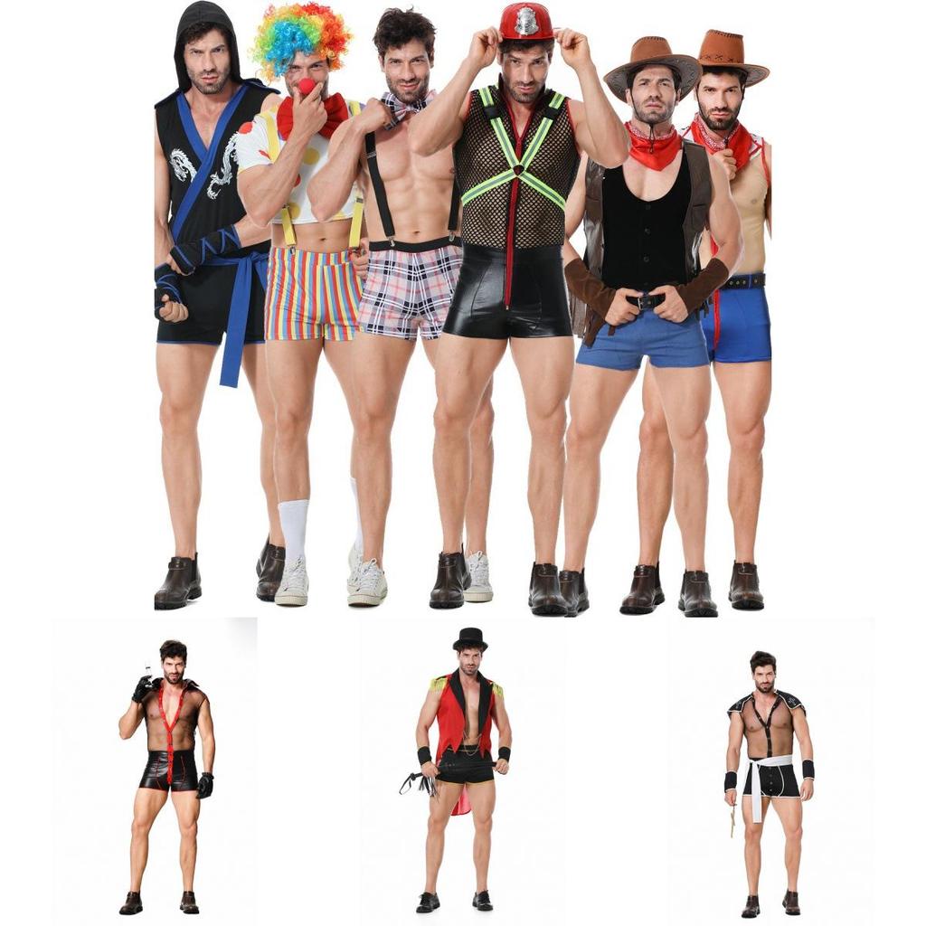 Firefighter Themed Men's Costume Set With Vibrant Colors And Polyester Fabric