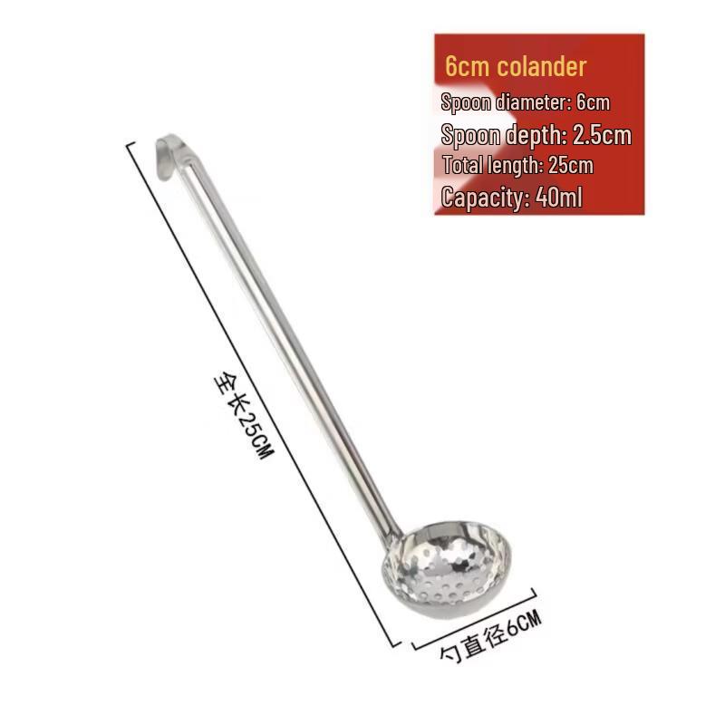 OIMG Stainless Steel Long Handle Soup & Strainer Spoon Set with Hooks