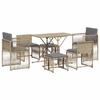 VidaXL Garden Dining Set and Cushions 7 Pcs Beige Poly Rattan, Outdoor Dining Set, Dining Furniture of 369012