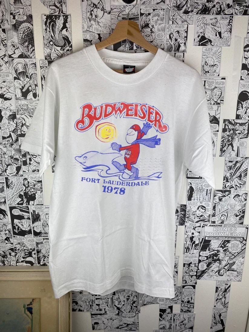 Budweiser Fort Lauderdale reprinted white short sleeve t-shirt QT7576 L