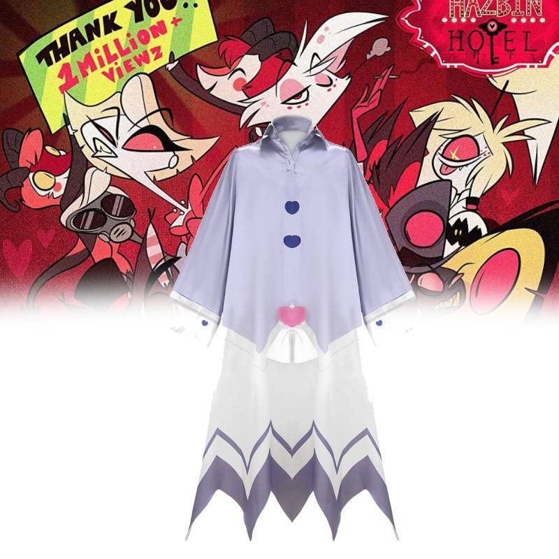 Hazbin Hostel Adam The Exorcist Cosplay Costume With Blue Pajamas For Anime Role Play Fans