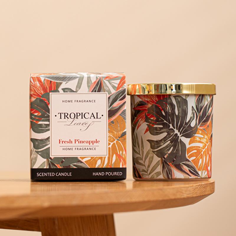 Pineapple Mango Scented Soy Candle - Smokeless Aromatherapy Gift